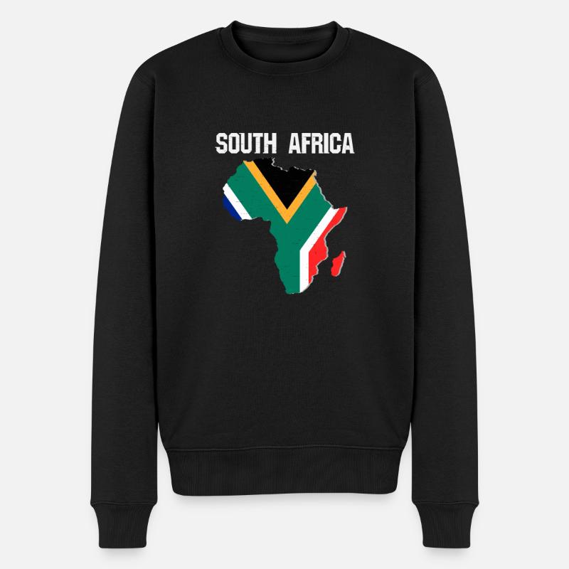 Südafrika-Andenkenflaggen-Urlaubsgrafik - Männer Premium Bio Pullover - Schwarz