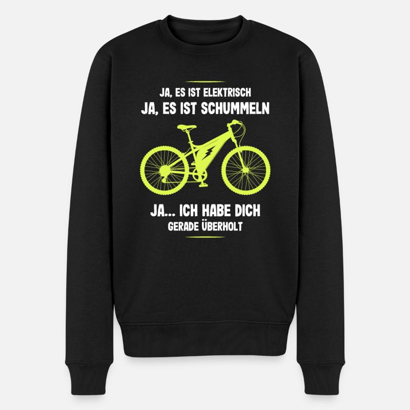 E-Bike Ich habe Dich Überholt Biker Fahrrad - Männer Premium Bio Pullover - Schwarz