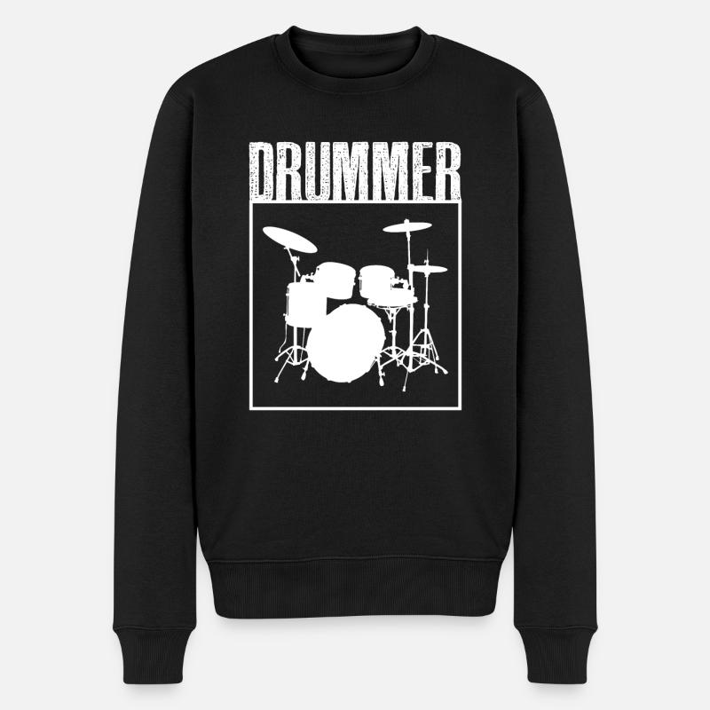 Drummer Drummer T-Shirt Drums Drum - Pull Premium bio Homme - noir