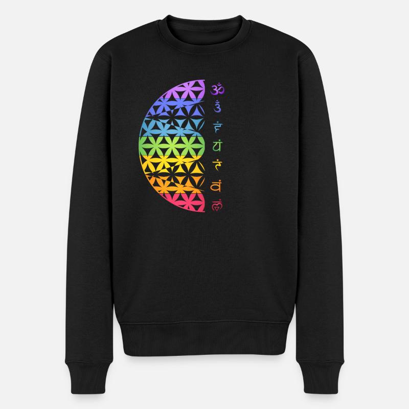 Fleur de vie symbole méditation chakra - Pull Premium bio Homme - noir