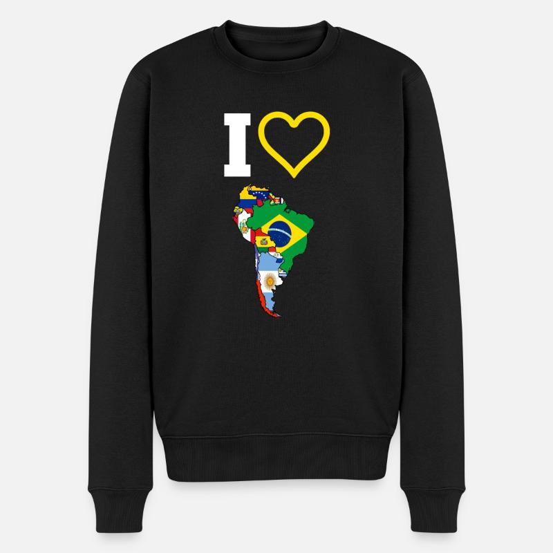 Die Liebe Südamerikas - Männer Premium Bio Pullover - Schwarz