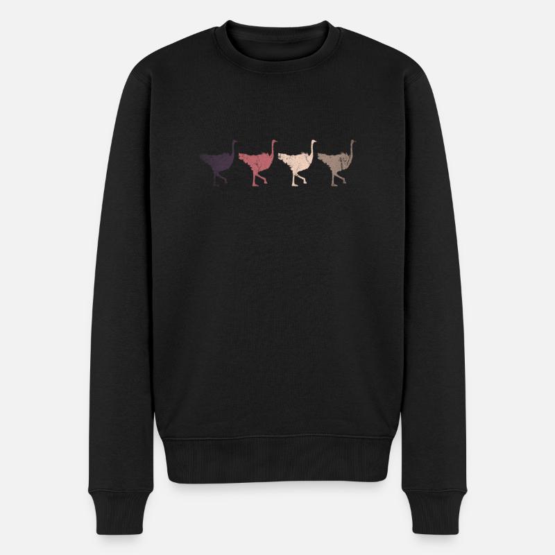 Strauß Tierpark - Männer Premium Bio Pullover - Schwarz