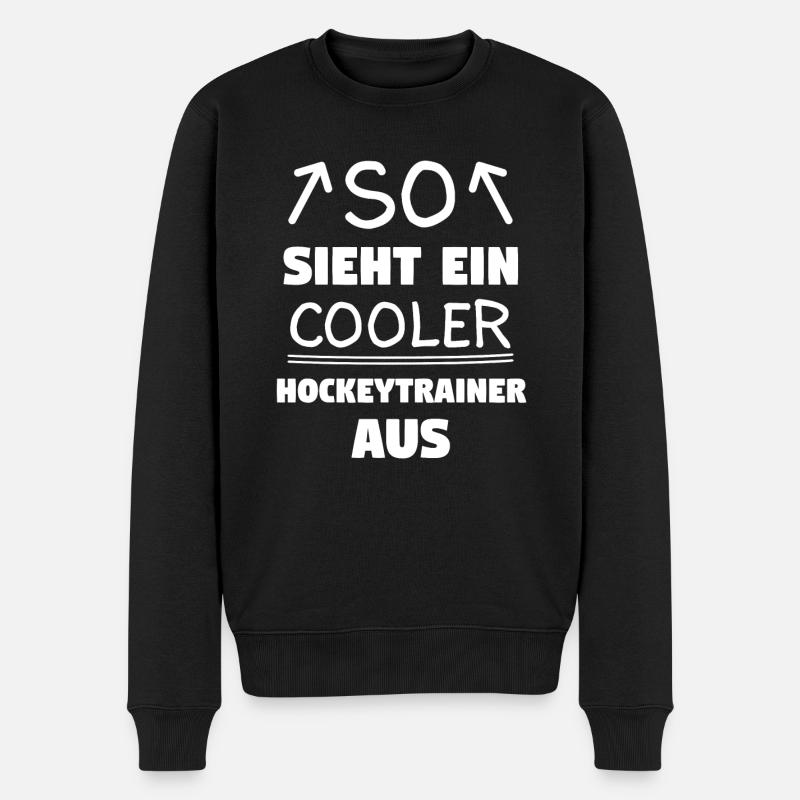 Hockey Trainer Hockeytrainer Geschenk - Männer Premium Bio Pullover - Schwarz