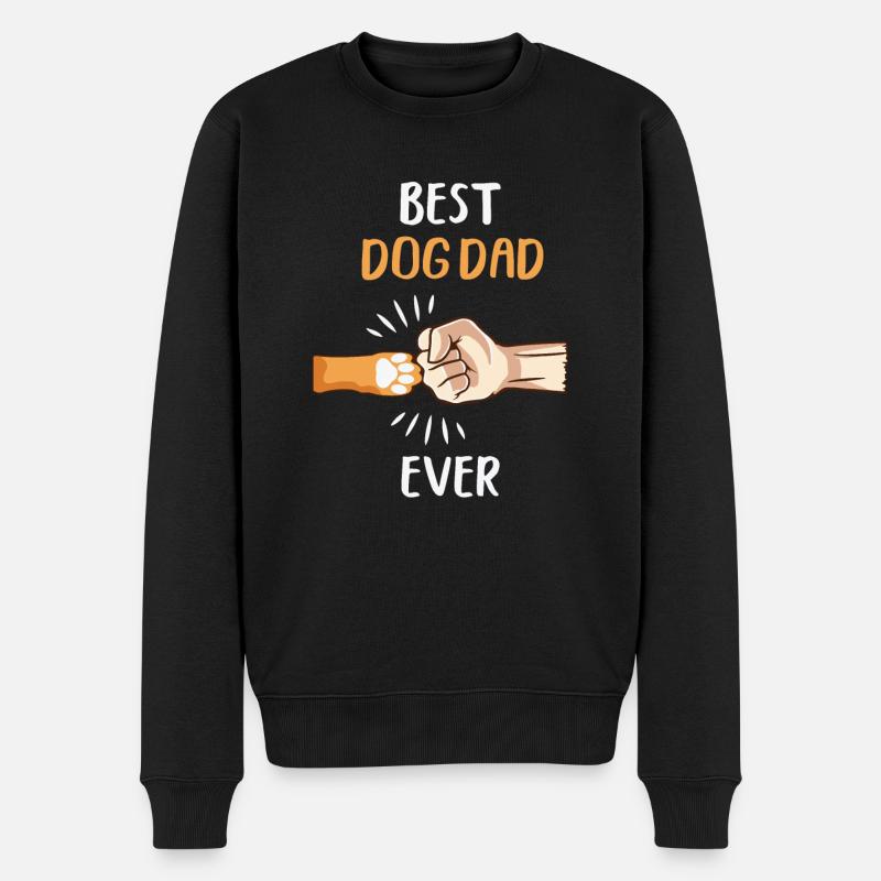 Bester Hunde Papa - Männer Premium Bio Pullover - Schwarz