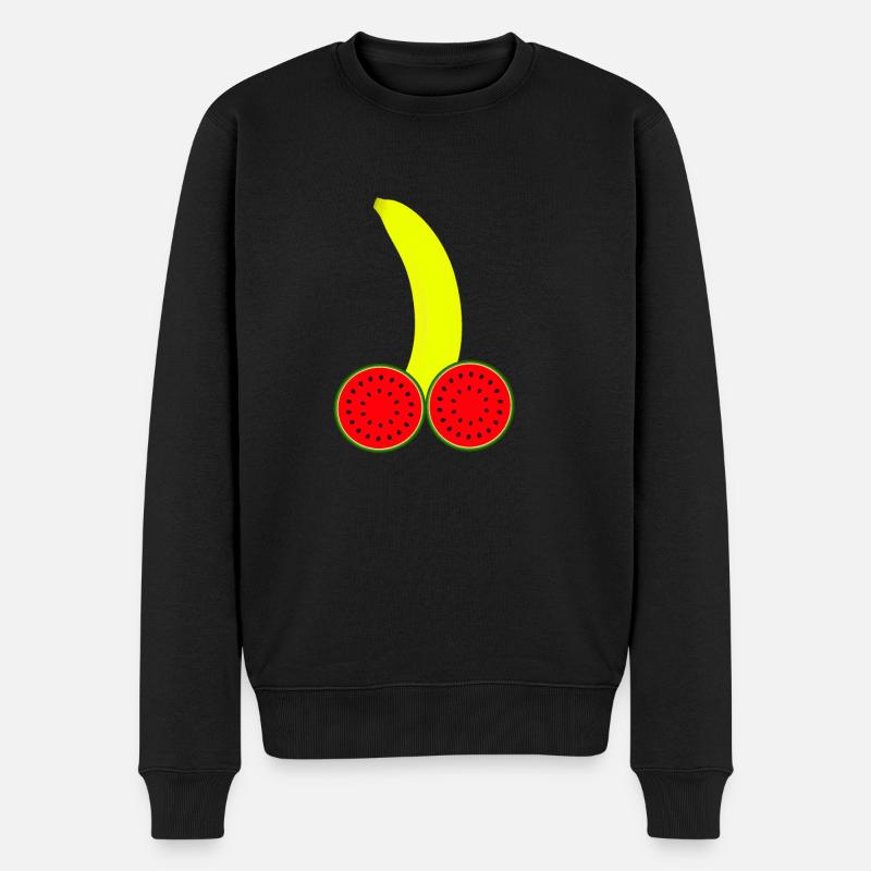 Banana Penis Dick - Männer Premium Bio Pullover - Schwarz