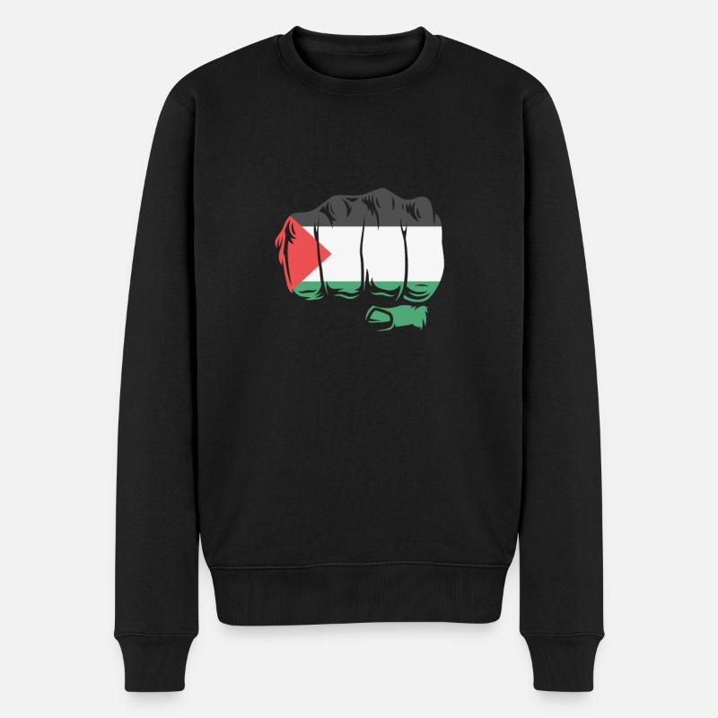 Palästina Faust Palästineser - Männer Premium Bio Pullover - Schwarz