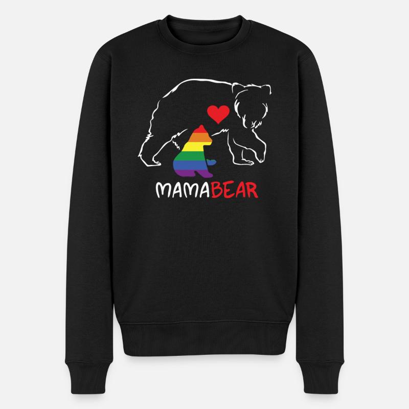 Mama Bear LGBTQ Mom Pride - Männer Premium Bio Pullover - Schwarz