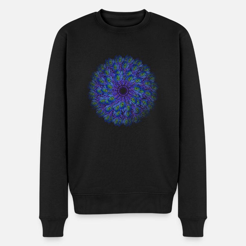 Pfau - Männer Premium Bio Pullover - Schwarz