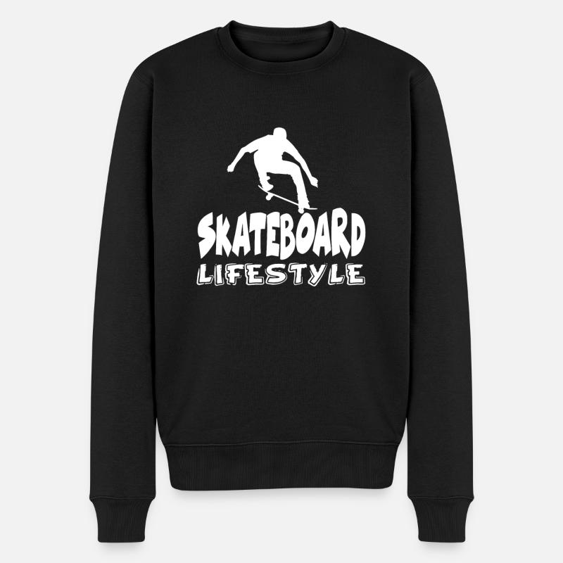 Skateboard Kinder - Männer Premium Bio Pullover - Schwarz