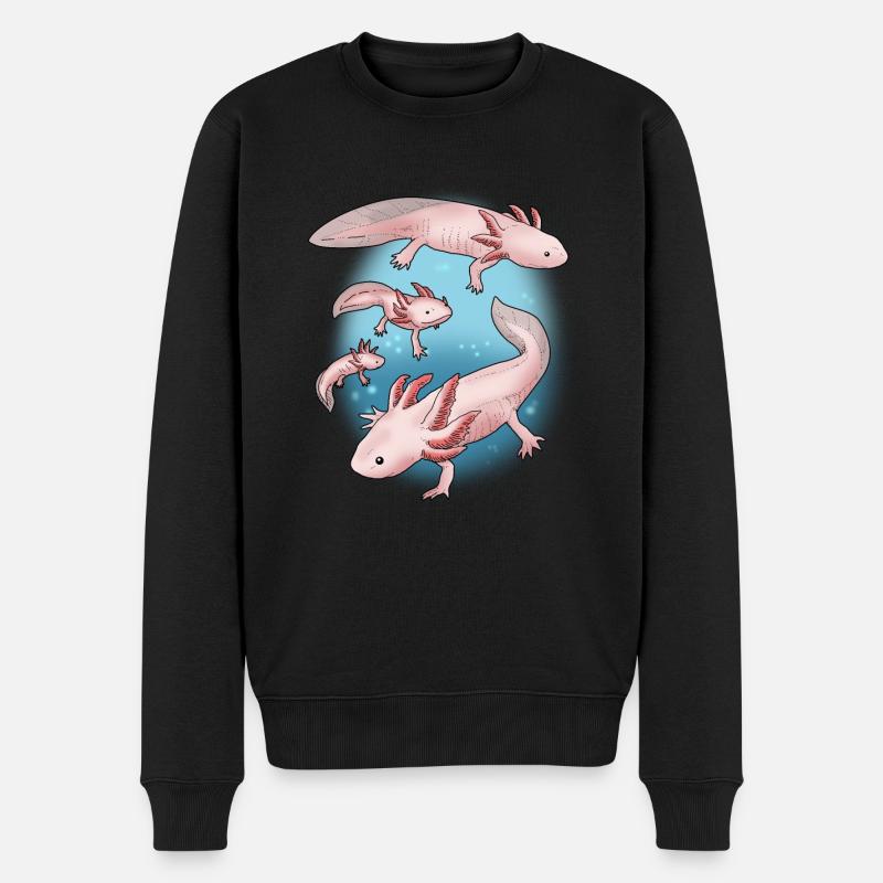 Axolotl Geschenk Unterwasser Lebewesen Axolotl - Männer Premium Bio Pullover - Schwarz