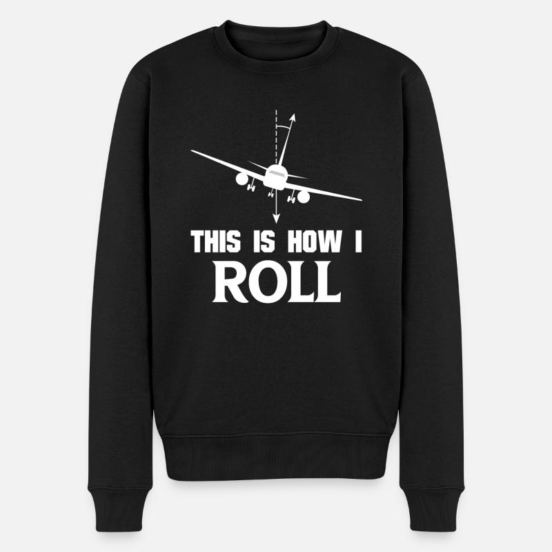 Piloten Flugzeug-Geschenkidee - Männer Premium Bio Pullover - Schwarz