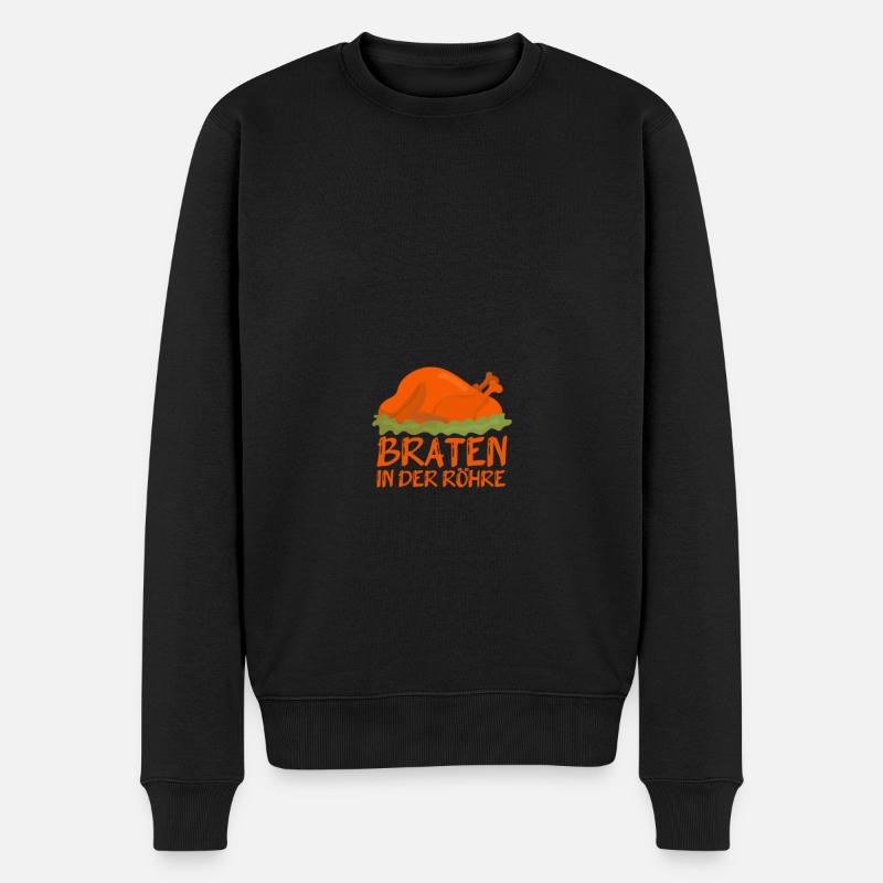 Schwangerschaft Braten Baby Schwanger Geschenk - Männer Premium Bio Pullover - Schwarz