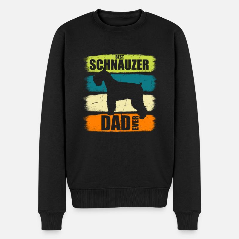 Vintage Best Schnauzer Dad ever - Dog Lover Owner - Männer Premium Bio Pullover - Schwarz