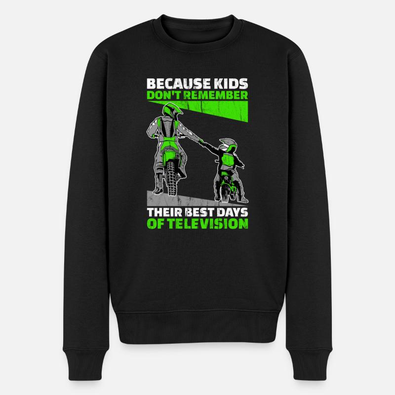 Vater Sohn Motocross Mx Motocrossfahrer Geschenk - Männer Premium Bio Pullover - Schwarz