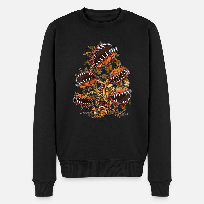 Fleischfressende Venus Fliegenfalle Steampunk - Männer Premium Bio Pullover - Schwarz