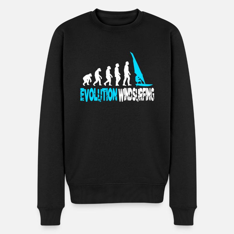 Windsurfing evolution - Men's Premium Organic Jumper - black