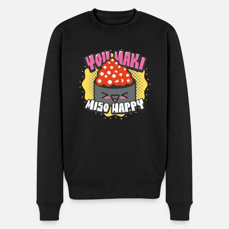 Sushi - Männer Premium Bio Pullover - Schwarz