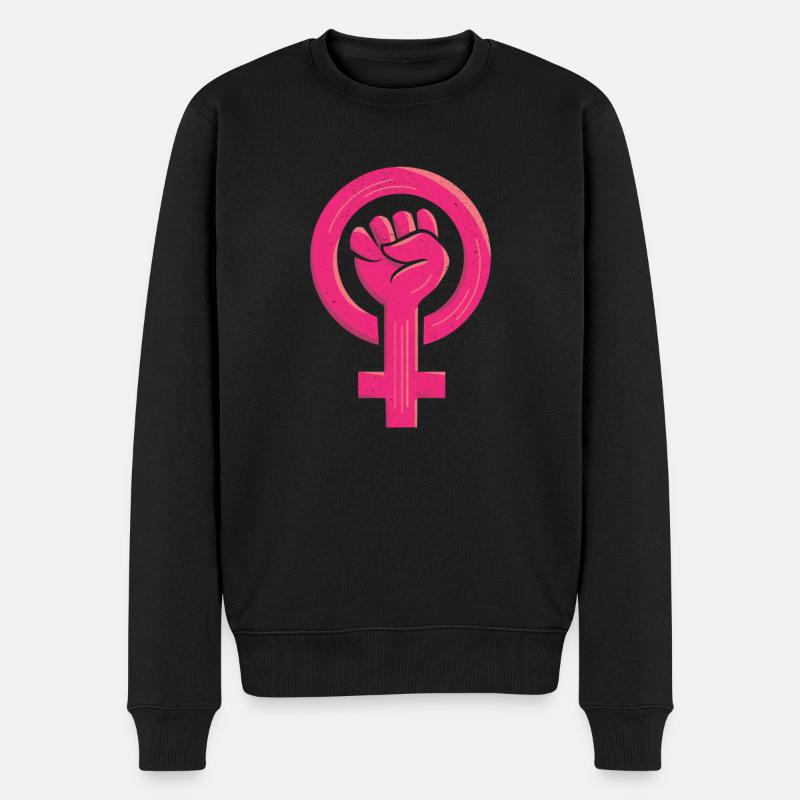 Feminismus - Männer Premium Bio Pullover - Schwarz