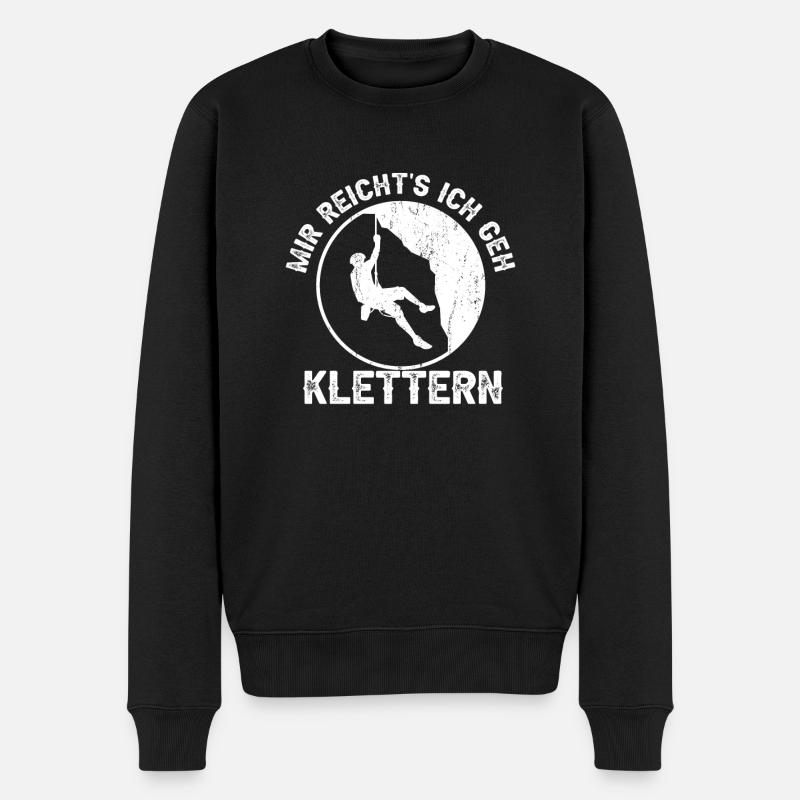 Mir reicht's ich geh klettern Kletter Kletterer - Männer Premium Bio Pullover - Schwarz