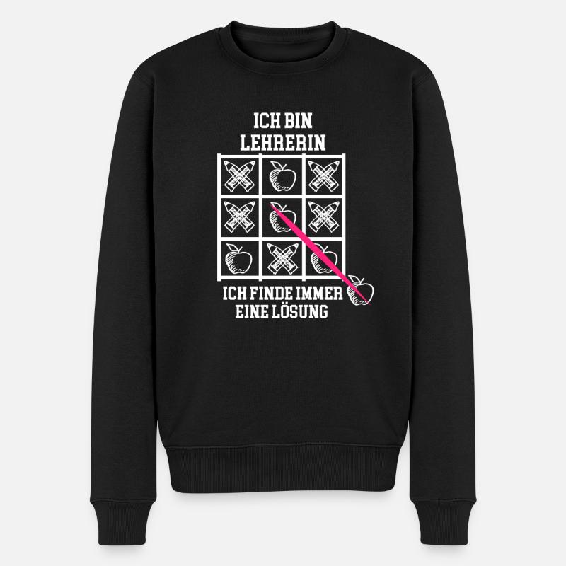 Lehrerin Pädagogin - Männer Premium Bio Pullover - Schwarz