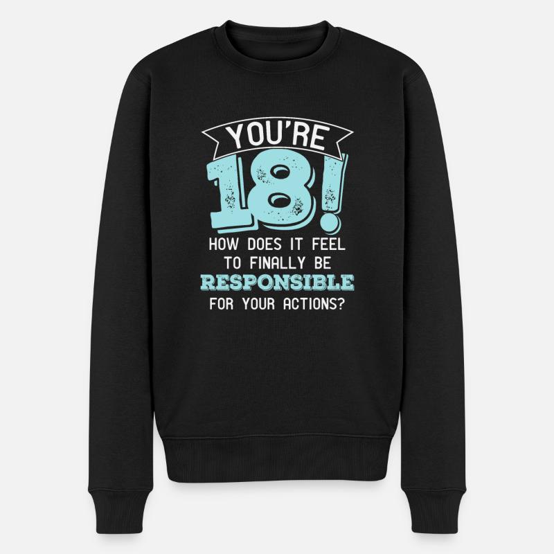 Anniversaire de 18 ans - Pull Premium bio Homme - noir