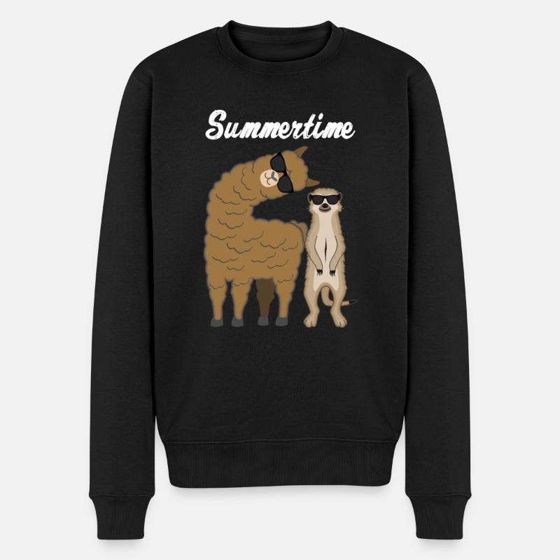 Été été lama suricate cadeau vacances - Pull Premium bio Homme - noir