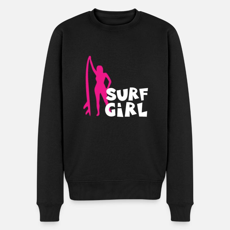 Fille de surf - Pull Premium bio Homme - noir