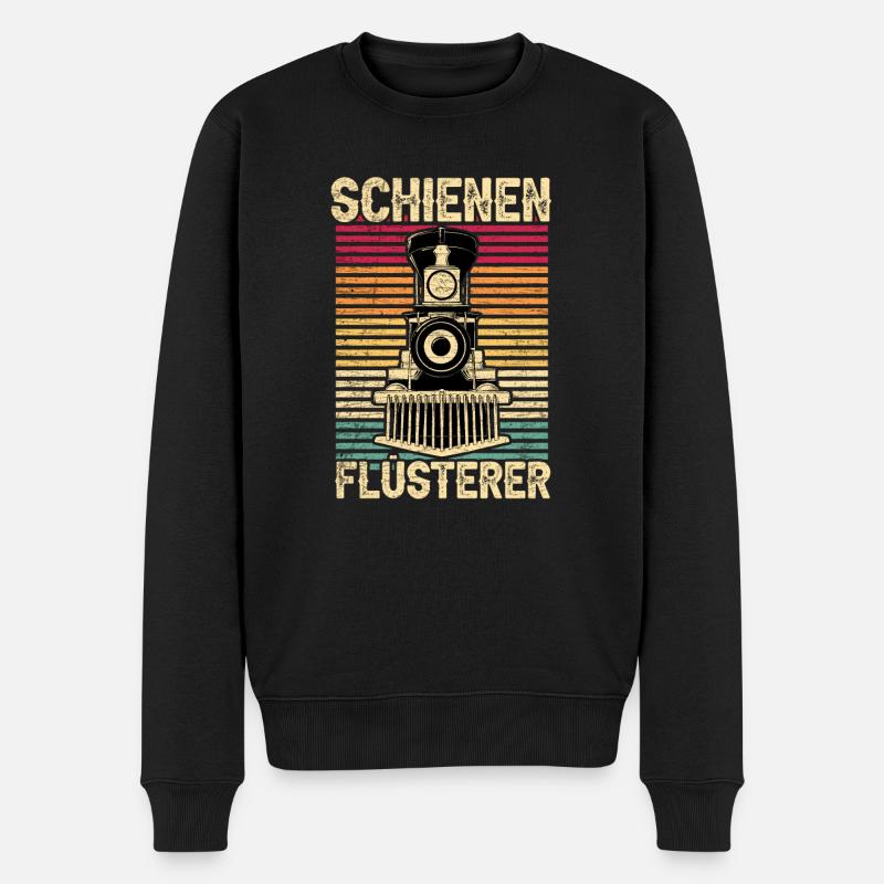Dampflokomotive Lokomotive Eisenbahn Geschenk - Männer Premium Bio Pullover - Schwarz