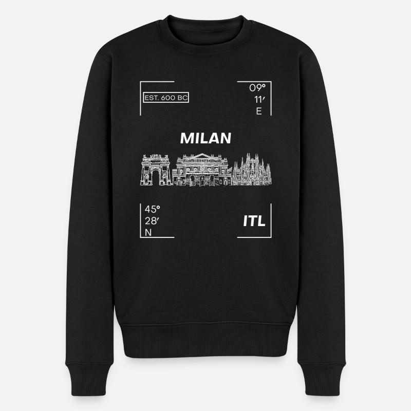 Milan Mailand Italien - Männer Premium Bio Pullover - Schwarz