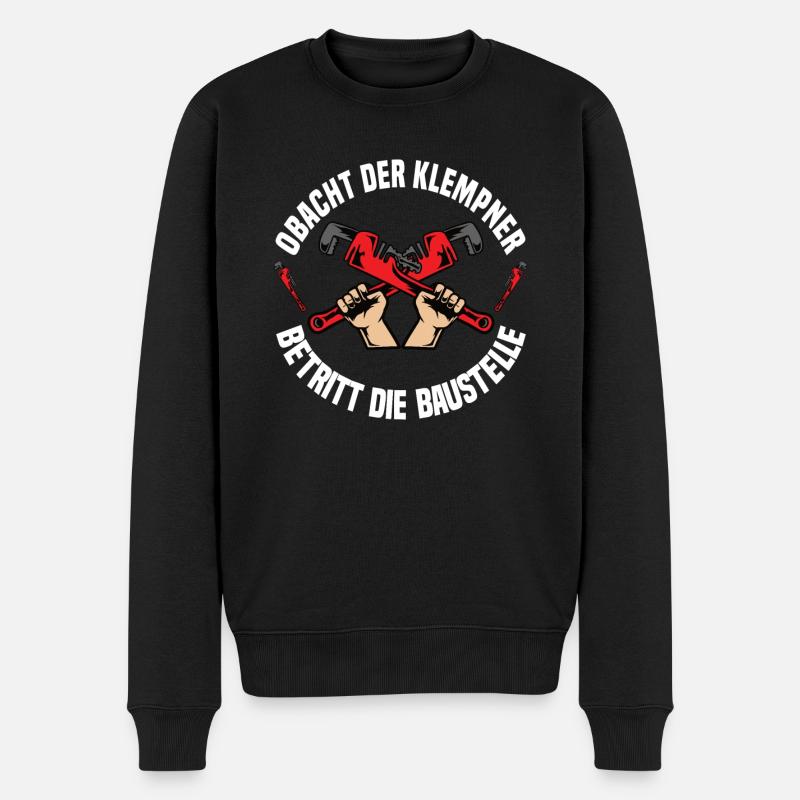 Klempner Handwerker Spengler Baustelle Geschenke - Männer Premium Bio Pullover - Schwarz