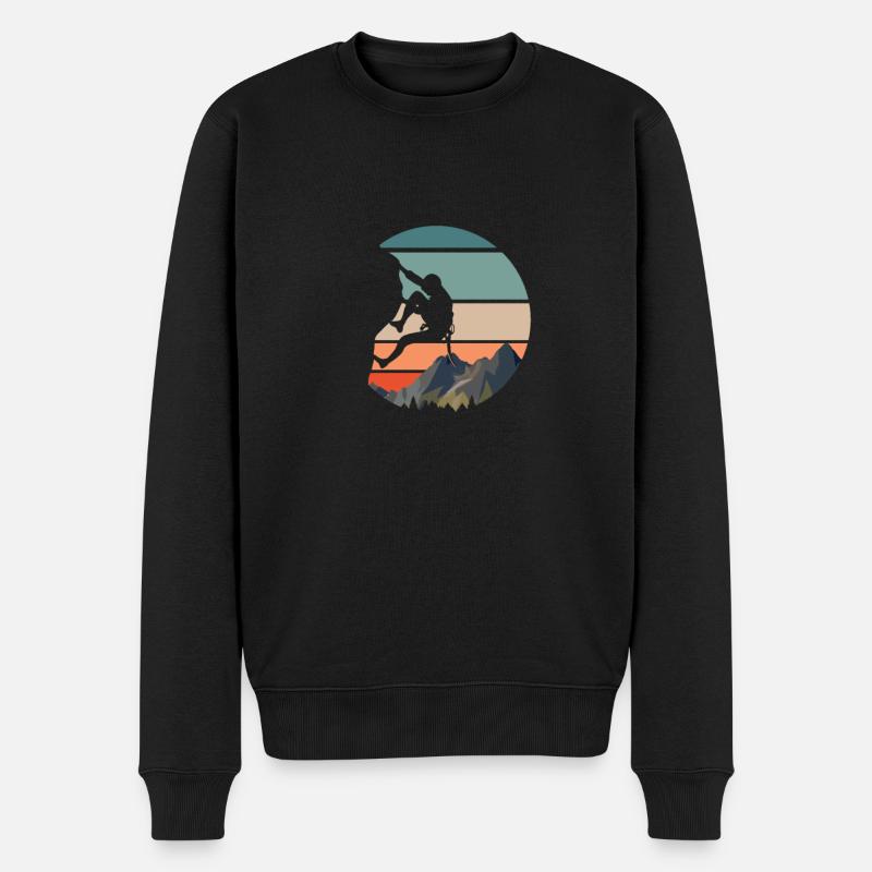 Vintage Boulderer Boulder Geschenk - Männer Premium Bio Pullover - Schwarz