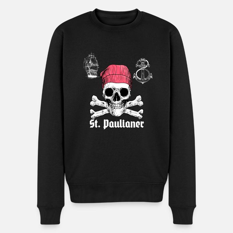 st paulianer st pauli design - Männer Premium Bio Pullover - Schwarz