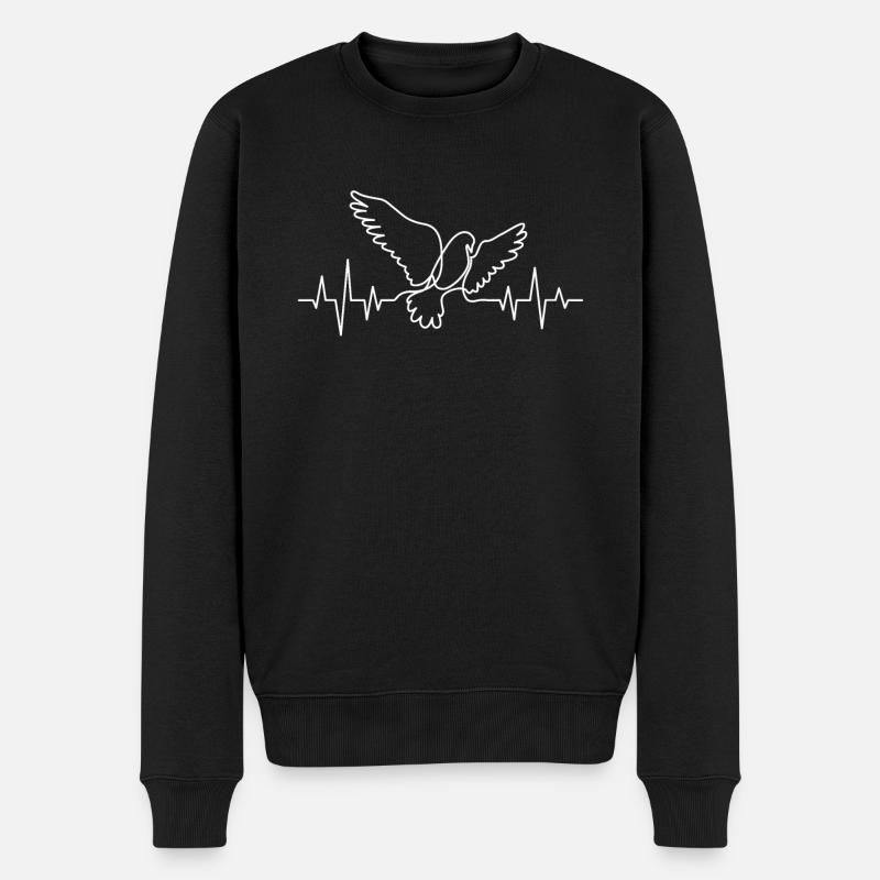 Tauben Herzschlag Brieftauben Taubenzüchter - Männer Premium Bio Pullover - Schwarz