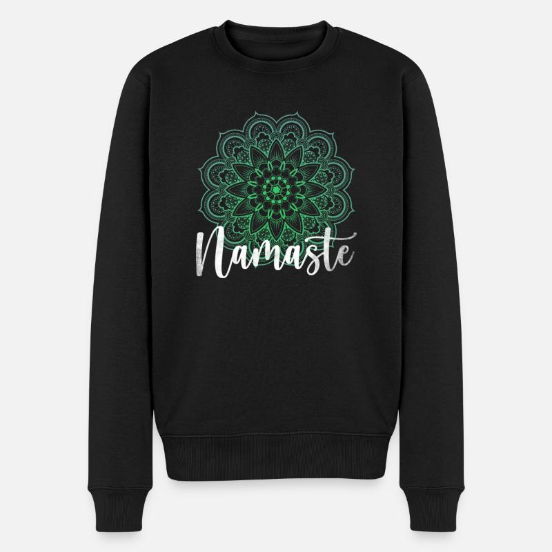 Hatha Yoga Vidya Namaste Bikram Chakra Asanas - Männer Premium Bio Pullover - Schwarz