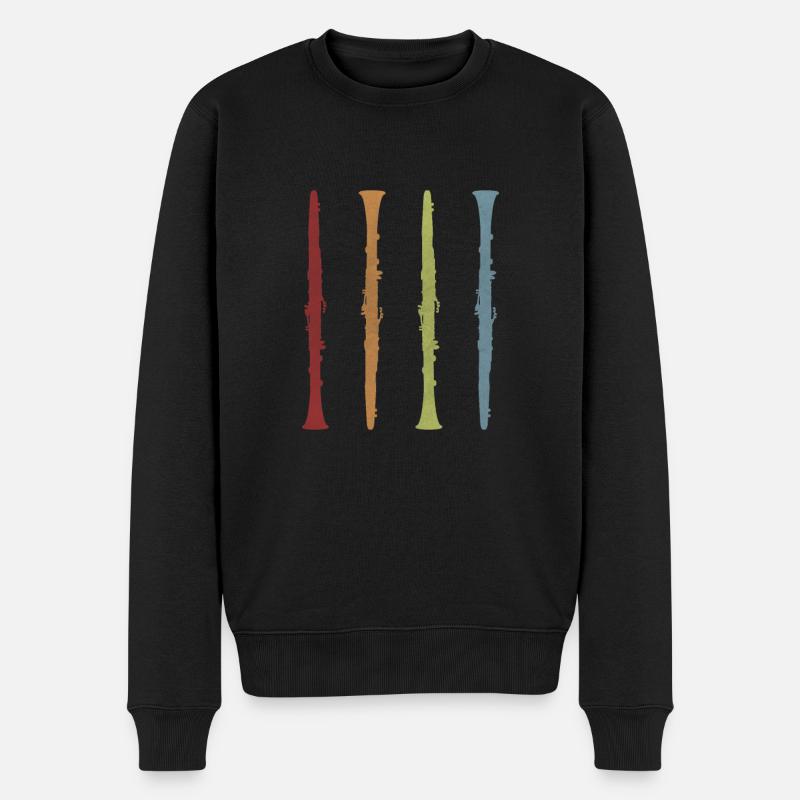 Klarinette retro - Männer Premium Bio Pullover - Schwarz