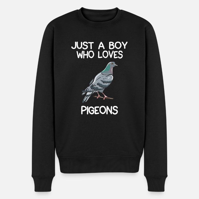 Juste un garçon qui aime les pigeons - Pull Premium bio Homme - noir