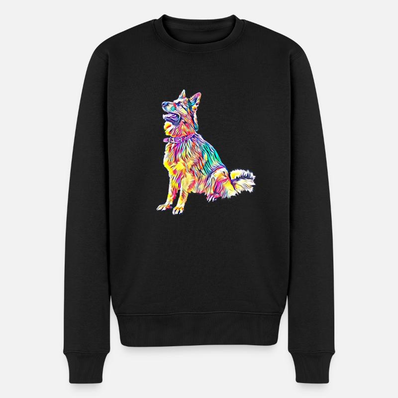Schäferhund - Männer Premium Bio Pullover - Schwarz