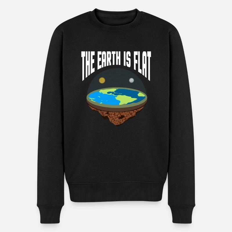 Flat Earth Society Flache Erde Karte Modell Globus - Männer Premium Bio Pullover - Schwarz