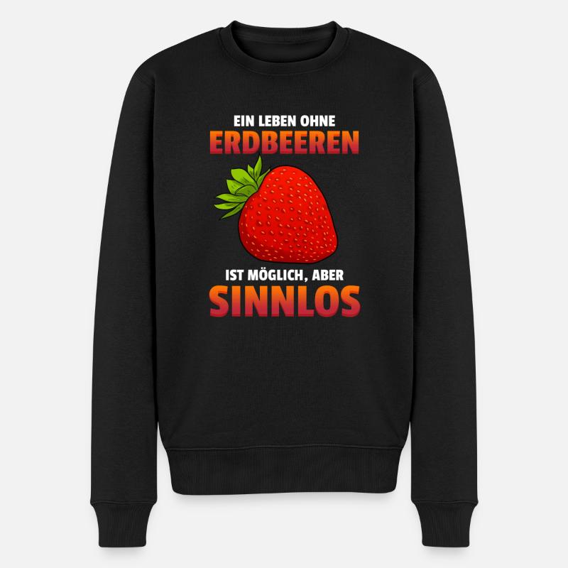 Erdbeeren Erdbeerliebhaber Früchte Obst - Männer Premium Bio Pullover - Schwarz