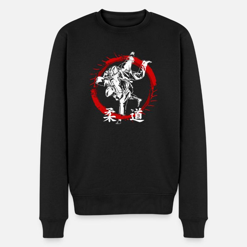 Judo Sportler - Männer Premium Bio Pullover - Schwarz