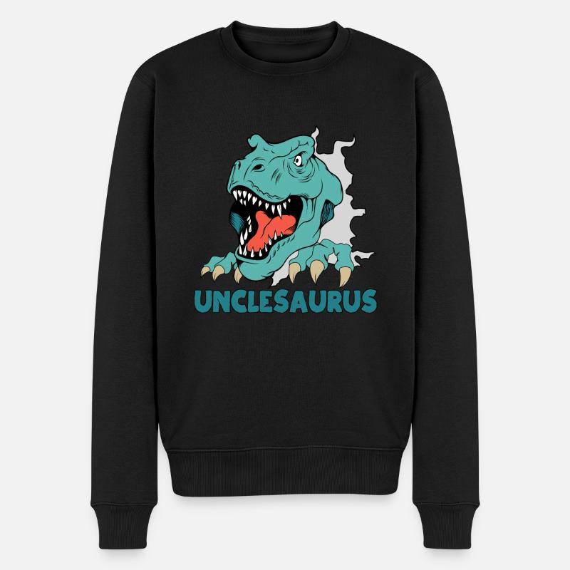 Onkel Saurus - Männer Premium Bio Pullover - Schwarz