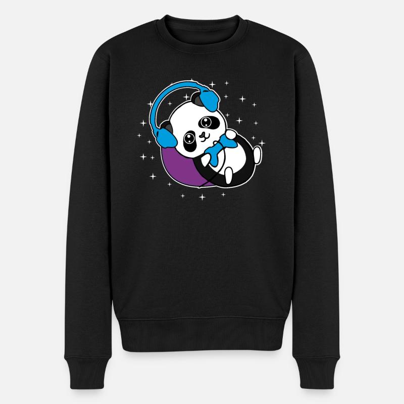 Panda Gamer Pandabär Zocker Geschenkidee - Männer Premium Bio Pullover - Schwarz