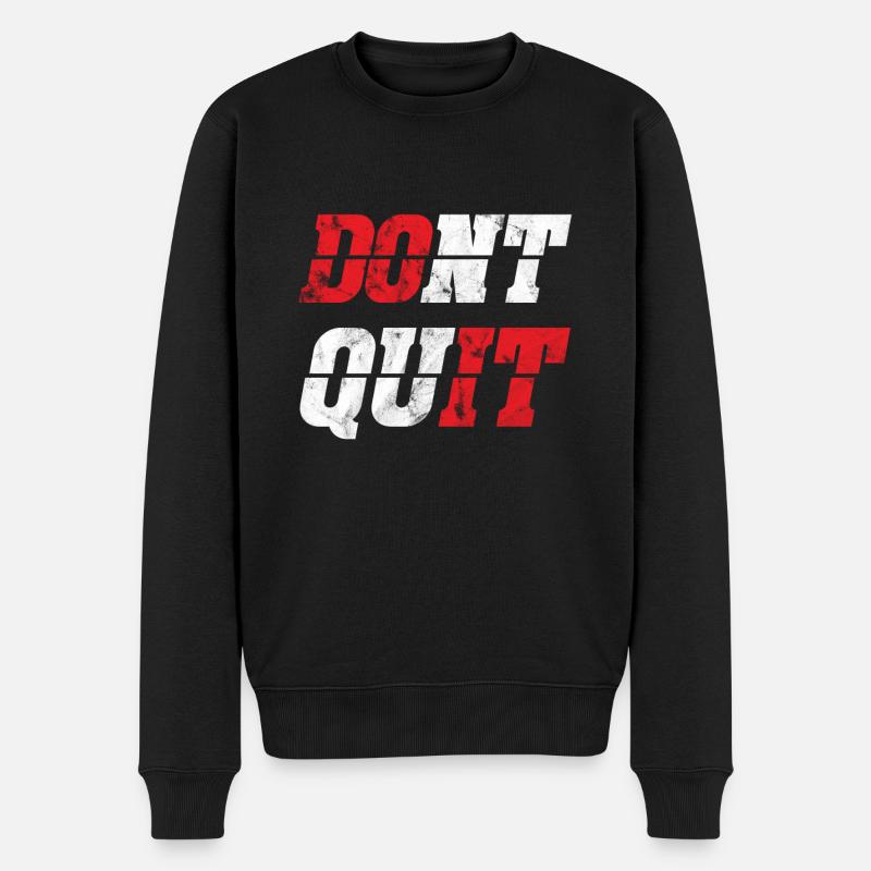 Don't Quit Do it Retro - Männer Premium Bio Pullover - Schwarz