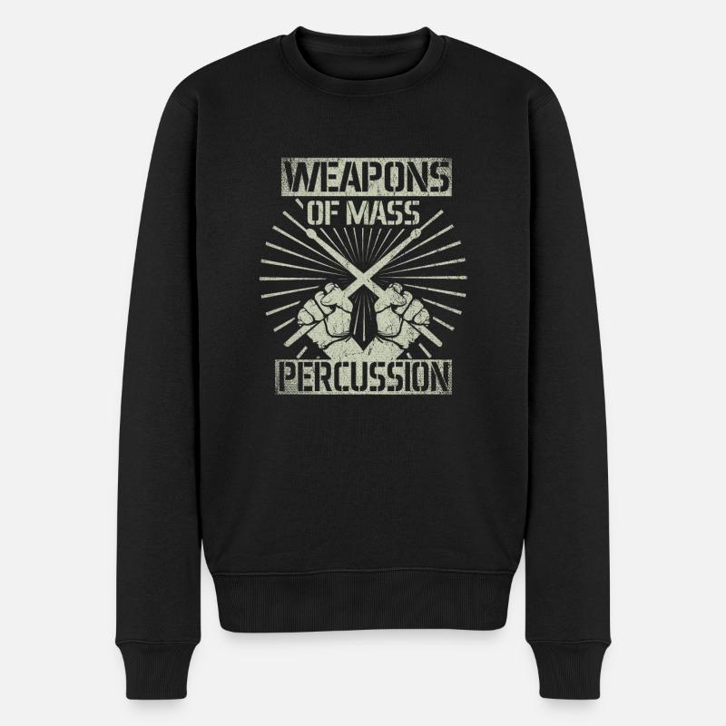 Schlagzeug Schlagzeuger - Männer Premium Bio Pullover - Schwarz