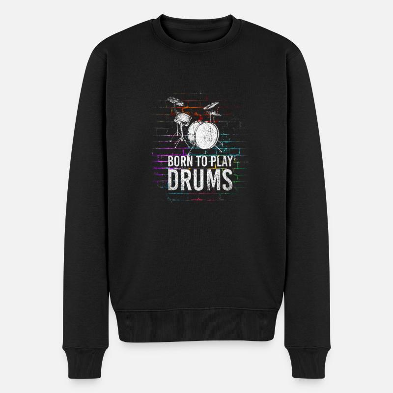 Schlagzeug Band - Männer Premium Bio Pullover - Schwarz
