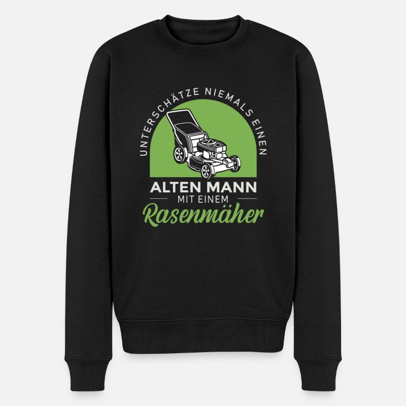 Rasenflüsterer Hobbygärtner Platzwart Greenkeeper - Männer Premium Bio Pullover - Schwarz