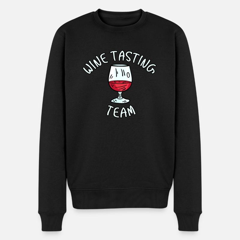 Wine Tasting Team Wein - Männer Premium Bio Pullover - Schwarz