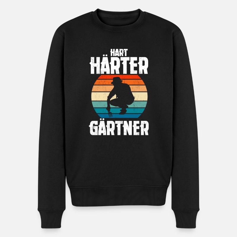 Hart Härter Gärtner Garten Gartenarbeit - Männer Premium Bio Pullover - Schwarz