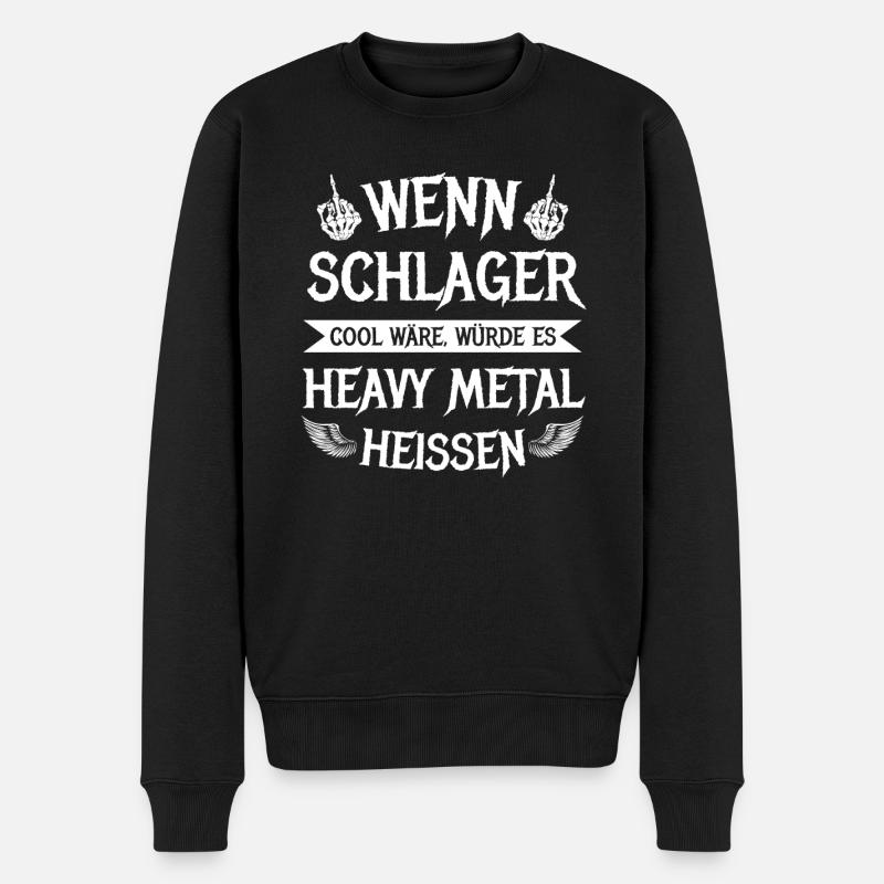 Heavy Metal Death Totenkopf Geschenk - Männer Premium Bio Pullover - Schwarz