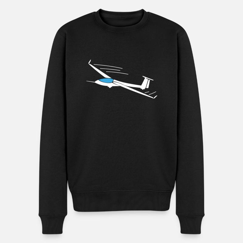 Segelflugzeug - Männer Premium Bio Pullover - Schwarz